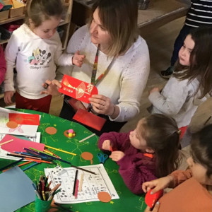 Children doing crafts