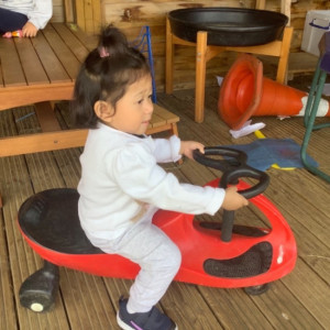 Child on a scooter