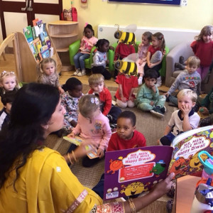 Children listening to a story