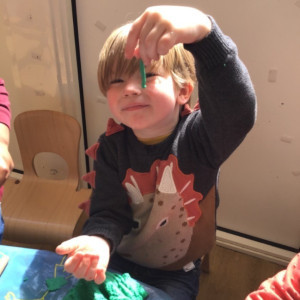 Boy with play dough