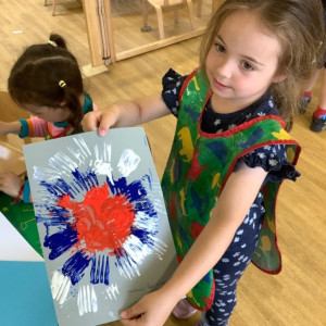 A girl painting
