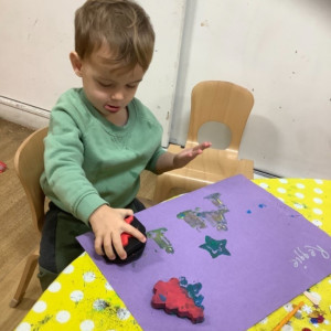 Child doing a craft