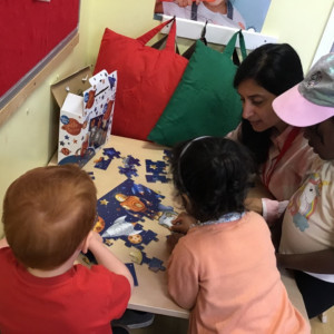 Child doing crafts