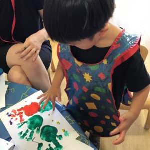 A child painting