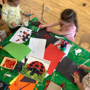 Children doing crafts