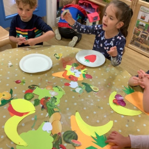 Children doing crafts
