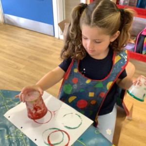 A child painting