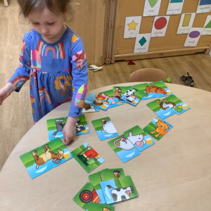 A child playing a game. 