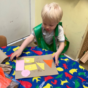 Child doing crafts
