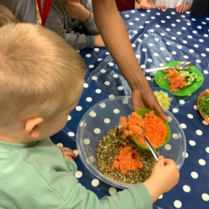 Children trying food