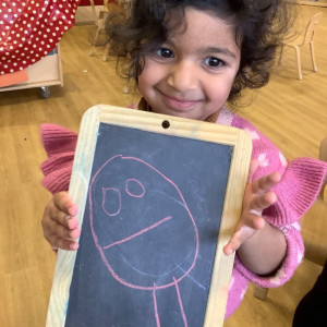 Child with chalk