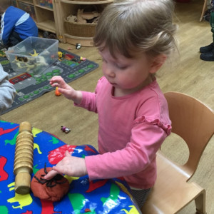 Child doing crafts