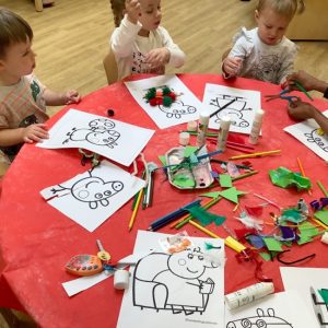 Children doing crafts