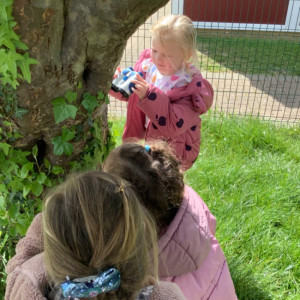 Children exploring outside