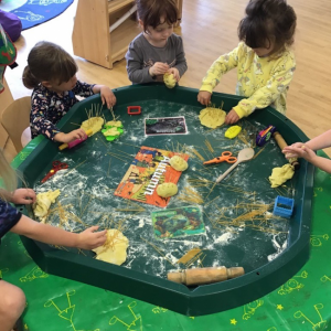 Children doing crafts