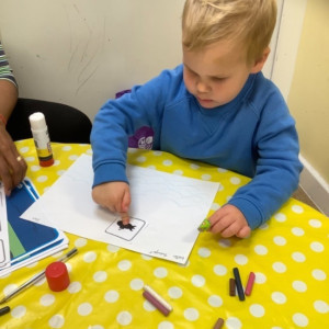  Child doing crafts