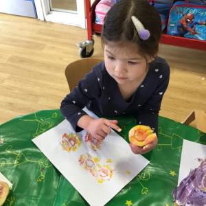 Child doing crafts