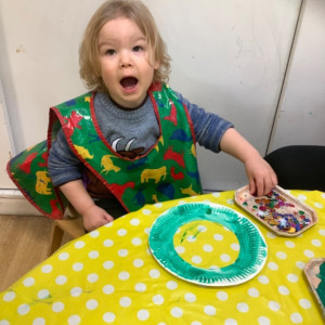 Child doing a craft