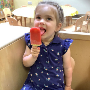 A child with an ice cream