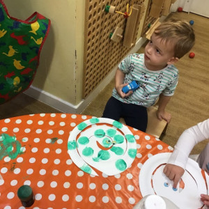 Child doing crafts