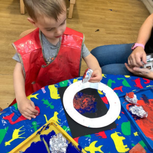 Child doing crafts