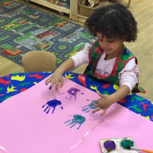 Child doing crafts