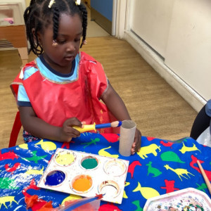 Child doing crafts