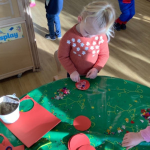 Child doing a craft