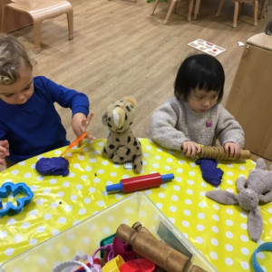 Child doing crafts