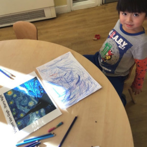Child doing a craft