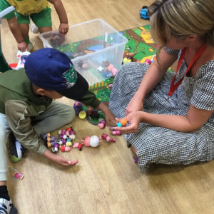 A teacher and a child 