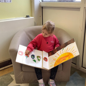 A child reading a book 