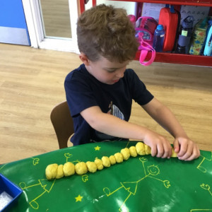 Child undertaking crafts