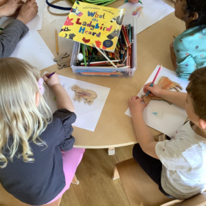 Children doing crafts