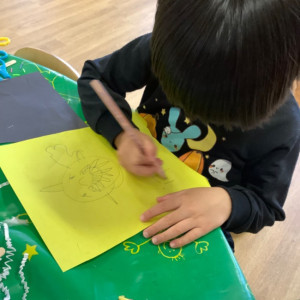 Child doing crafts