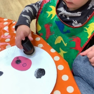 Child doing crafts
