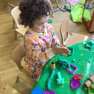 A child doing crafts