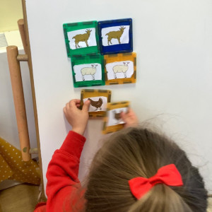 Child playing a game. 