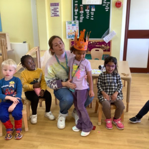 Children in a circle listening