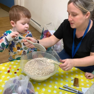 Child doing crafts