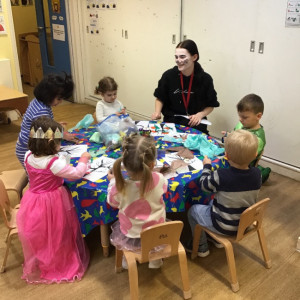 Child doing crafts