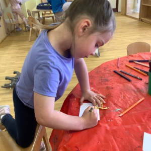 Child doing some crafts 