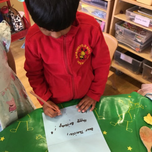 Child undertaking crafts