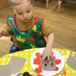 Child doing crafts