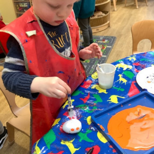 Child doing crafts