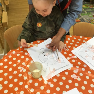 Children doing crafts