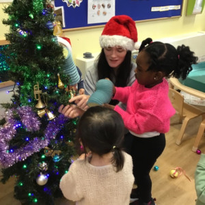 Decorating Christmas trees