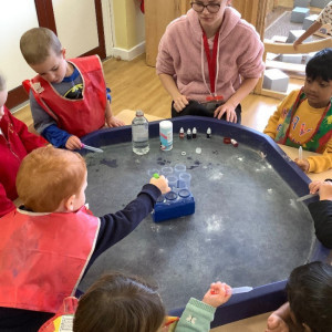 Child doing crafts