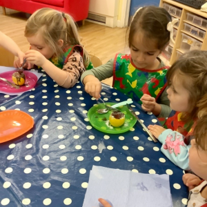 Children doing crafts