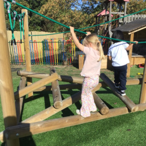 Child on playground equipment 
